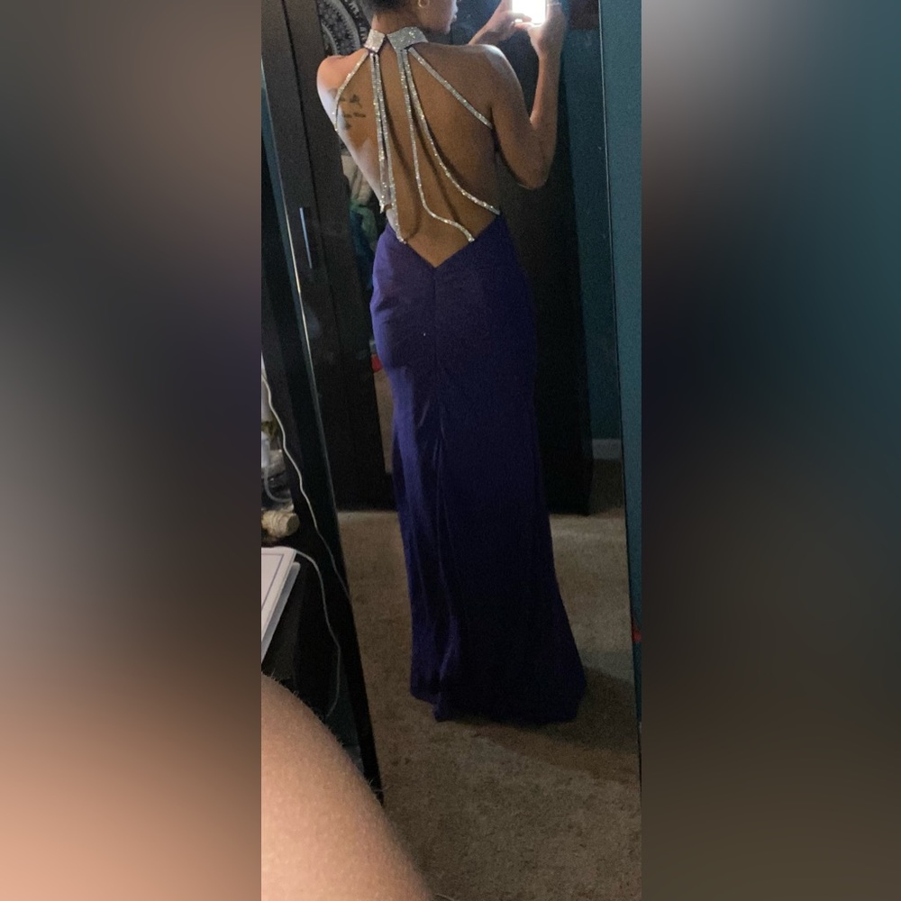 Size: 8 Purple Open Back Dress